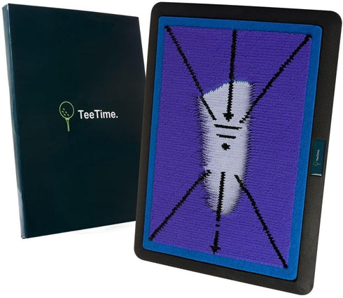 TeeTime Golf Practice Mat - Patent Pending Dual-Tone Sequin Design for Indoor/Outdoor Golf Training with Carry Clip