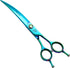 Fenice Peak 7.5'' Green Curved Dog Grooming Scissors - Ergonomic Offset Handle, 440C Durable and Sharp Trimming Shears