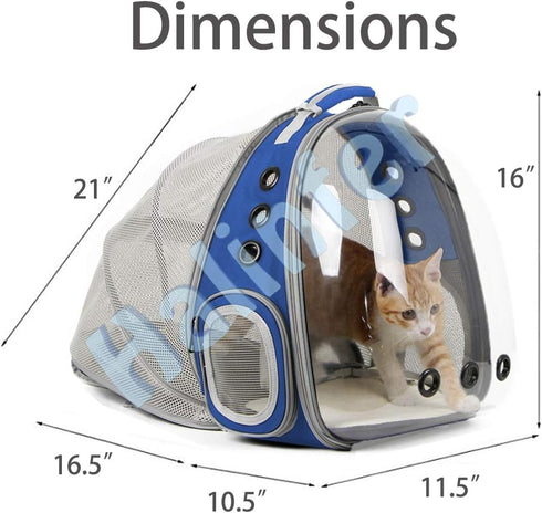 Expandable Cat Backpack Carrier - Space Capsule Bubble Window Pet Carrier for Cats and Small Puppies Up to 12 Lbs