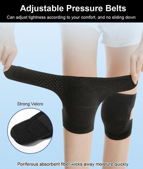 Knee Pads for Women & Men, Soft Dance Knee Pads with Adjustable Bands, Volleyball Wrestling Gear (Gray, Medium)