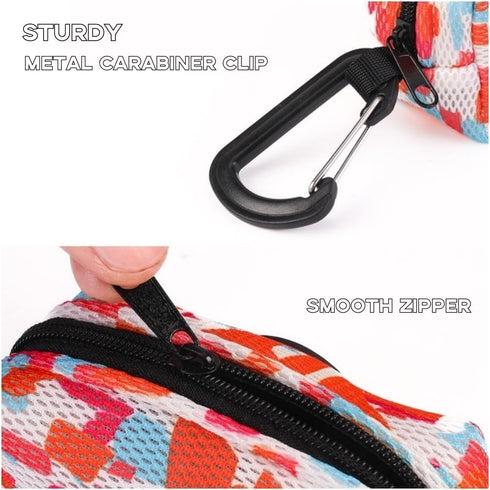 LZSOMPK 15 3.5 1.8 2.2 inches Fashionable Dog Poop Bag Holder Dog Poop Bag Dispenser for Leash,with Metal Carabiner