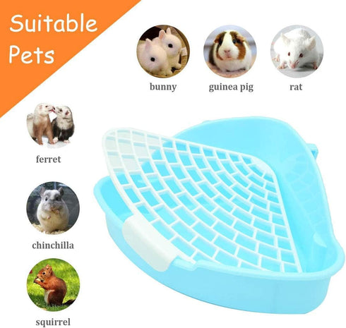 Hamiledyi Small Rabbit Litter Box for Cage - Triangle Potty Trainer Corner Bunny Toilet for Dwarf Holland Lop Rodent