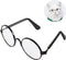 YAODHAOD Pet Sunglasses - Classic Retro Circular Metal Prince Sunglasses, Funny Cute Puppy Cat Glasses, 2 PCS