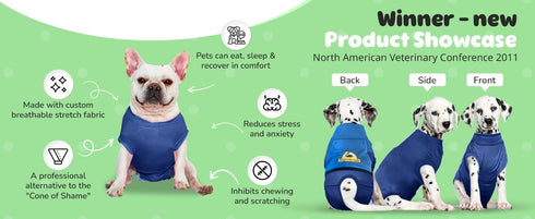 SurgiSnuggly Dog Surgery Recovery Suit for Male or Female Dogs, Custom Milled Fabric, Easy XLL PL