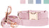 Soft Leather Dog Collar and Leash Set (6.6') - Stylish Rose Gold Heavy Duty Metal Buckle, 4 Adjustable Lengths for