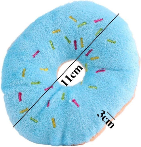 Jowxsx Pink Donut Shape Dog Toys,Plush Pet Toy Sprinkled Donut Dog Chew Toy,No Stuffing Squeaky Plush Toy, Animal Play