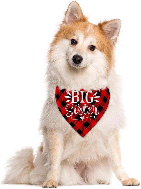 ZPPRJF (B16) Big Sister Buffalo Plaid Plaid Plaid Blue Camo Pet Scarf Dog Bandana Accessories Poppy For Small Medium