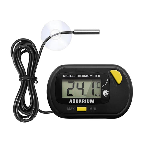Fish Tank Digital Thermometer with MAX/MIN LCD Display for Water Temperature Measurement (1, Orange, M)