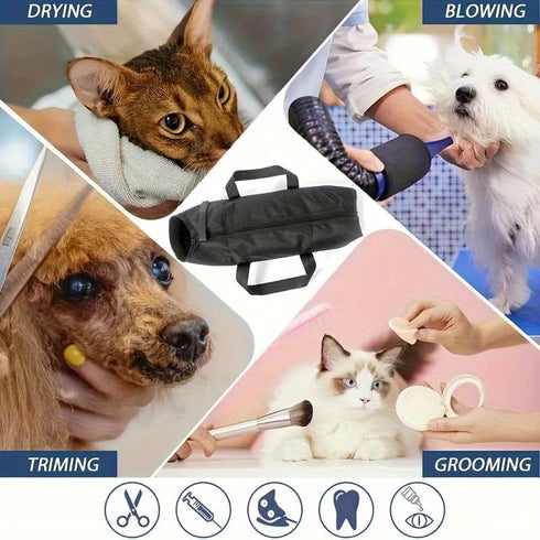 Cat Grooming Bag - Pet Carrier Grooming Bags for Washing, Bathing, Nail Trimming, Mesh Cat Bathing Bag with Interior