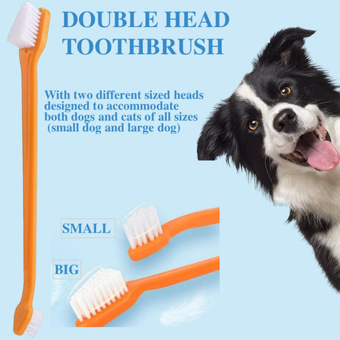 8 Pack 360 10000 Small Dog & Cat Toothbrush Kit, Pet Toothbrush/Mini Head/Dual Head / Ultra-Soft Bristles Tooth