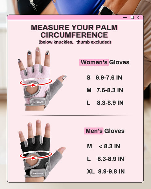 VINSGUIR Workout Gloves for Women and Men, Breathable Weight Lifting Gloves for Gym Exercise, Fitness, Training