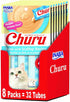 INABA Churu Lickable Purée Natural Cat Treats, Tuna with Scallop Recipe, 8 Packages, 32 Tubes