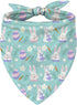 YJIKRTVT Easter Dog Bandana, Cute Bunny & Egg Triangle Pet Scarf, Spring Holiday
