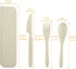 YUNSHENGFANGDM Set Set Wheat Straw Utensils with Case, Reusable Travel Cutlery with Spoon Fork Knife, BPA-Free Portable