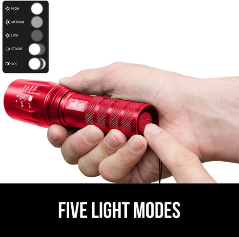 GORILLA GRIP Powerful LED Tactical Flashlight, 750 FT High Lumens, Water Resistant, Ultra Bright Mini Flash Light