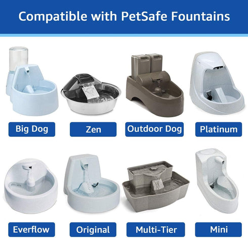 12PCS Replacement Carbon Filters for PetSafe Drinkwell Fountain, Compatible with Platinum Multi-Tier Everflow