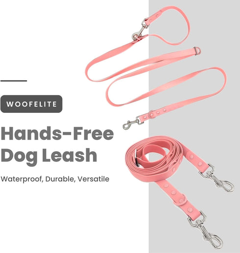 Hands-Free Adjustable Waterproof Dog Leash, 7 FT / 8 FT, Pink, 7 FT