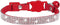 Rhinestones Bling Dog Cat Collars with Bell, Soft Velvet Crystal Collars for Girls, Jeweled Necklace (Red)