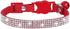 Rhinestones Bling Dog Cat Collars with Bell, Soft Velvet Crystal Collars for Girls, Jeweled Necklace (Red)