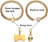 Gold Dog Chain Collars with ID Tag and Bell, 10mm/14mm/18mm 18k Stainless Steel Miami Cuban Link Chew Proof (18mm,