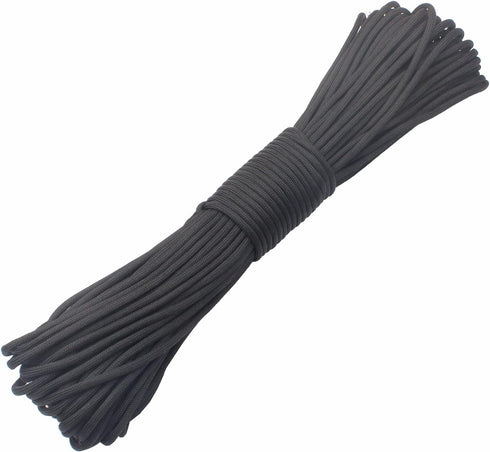Paracord 9 Core 550 Parachute Cord - 100FT Camping Rope, Black