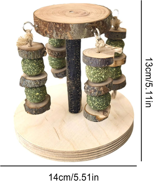 Genrico Gerbil Toys | Multifunctional Natural Wood Teether Treats - Gnawing Toys - for Gnawing and Chewing Small Pets