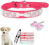 Puppy Collar with Rhinestone Name Plate, Pretty Bow Crystal Glitter Bling Collar for XXS XS Small Medium Pet Girls
