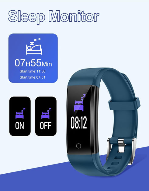 GRV Fitness Tracker Non Bluetooth Watch, Waterproof Pedometer with Steps Calories Counter, for Men Women
