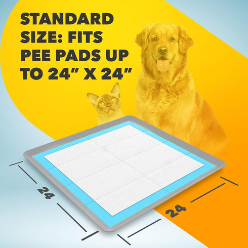 24 24 TidyFriend Dog Pee Pad Holder Tray - Fits Up to x Pee Pad Holder for Dogs - Stable Grip, Raised Edges, Quick-Wipe