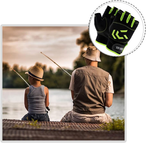 Fishing Gloves, UV Protection Fingerless Gloves for Men and Women for Fishing, Rafting, Cycling, Running