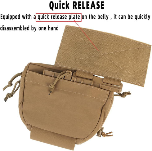 Tactical Vest with Sub Abdominal Pouch, Dump Drop Pouch for Hunting and Airsoft