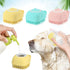 Pink Dog Bath Brush, Silicone Rubber Grooming Brush for Short & Long Haired Dogs and Cats