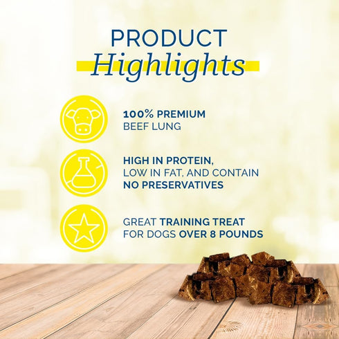Pet Center, Inc Beef Crunchers - 100% Beef Lung Training Treats for Dogs - Premium Quality, 100% Natural, Single Ingredient Beef Dog Training Treats - Sourced and Made in the USA - Great Flavor - 7 oz