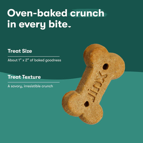 Jinx Bone Broth Biscuits - Natural Crunchy Dry Dog Treats, Made with Oven-Baked Real Beef, Pumpkin, Blueberries