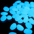 Glow in The Dark Pebbles, Decorative Glow Stones for Fish Tank, Aquarium Gravel, Big Size 3-4cm, 400g/14.1oz (Sky Blue)
