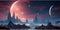 AWERT 36x18 inches Cosmic Reptile Habitat Background, Parallel Space Fish Tank Background, Desert Terrarium Background