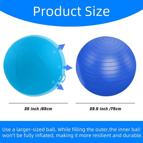 Tnoay 25'' Herding Ball for Dogs Horse with Cover | Dual Layered Herding Dog Jolly Ball for Australian Shepherds