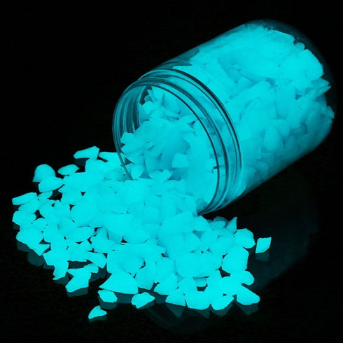 Glow in The Dark Gravel Stones, Decorative Rocks for Fish Tank, Aquarium Garden Planter, 280g/10oz (5-8mm, Blue)