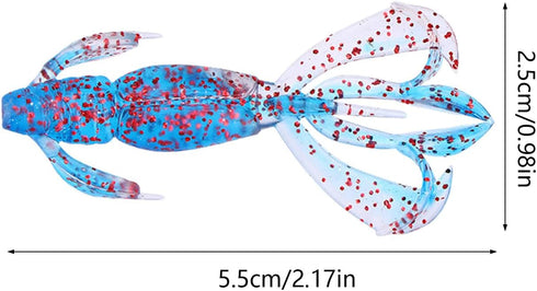 BAIMOQI 10PCS Realistic Shrimp Lures Flexible Construction Rhythm Meditative for Attraction
