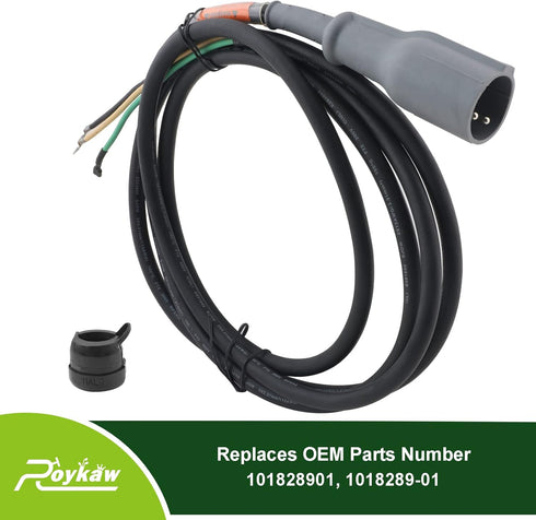 Roykaw Club Car 48V Charger Plug Cord - 3 Pin Round Plug for 1995-2014 DS & Precedent Golf Cart Models