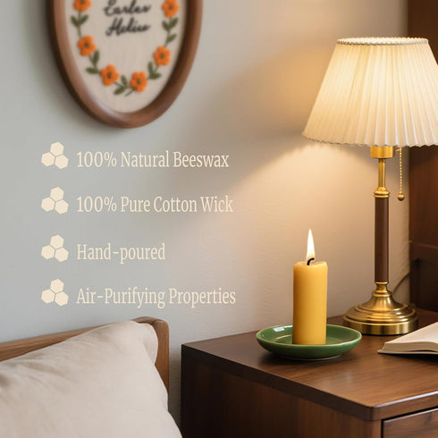 16 Packs Candles,8 Natural Beeswax Pillar Hour Long Burn Time Emergency Candles - Unscented,Smokeless and Dripless