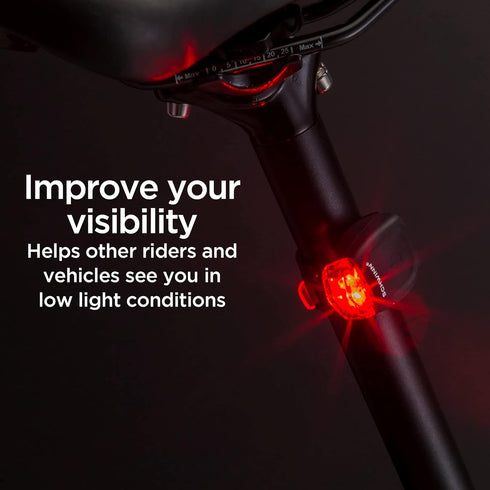 Schwinn LED Quick Wrap Bike Lights Set - Battery Powered Front Headlight and Rear Tail Lights