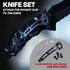 GOOD WORKER Black Pocket Knife - Serrated Sharp 3.5" Blade - Spring Assisted Tactical Knife Set with Wire Cutter Glass Breaker - Cool Folding Knives for Camping - Gifts for Men HB 207