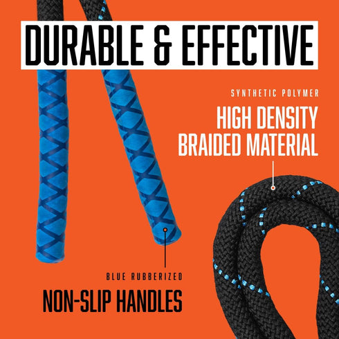 Weighted Jump Rope for Home Workout - Durable Skipping Rope for Total Body Exercise - 2.9lbs, 9.9 Feet Long