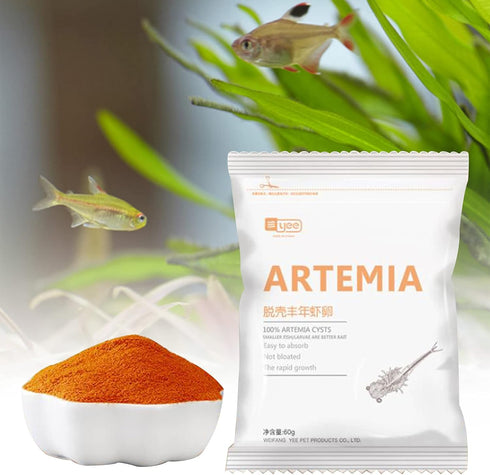 Ubxvamm 60G Aquarium Hatching Fish Food Shelling Eggs Shrimp Shelling Eggfood for Feeding Baby Fishes