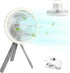 LETOUR Camping Fan with LED Light, Rechargeable 4 Speed Modes Fan with Hanging Hook for Travel, Camping, Tent, Office