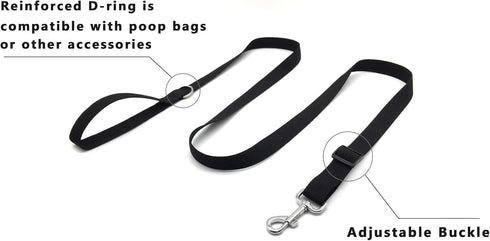 Adjustable Nylon Dog Leash, 6 Foot Long for Medium Large Dogs