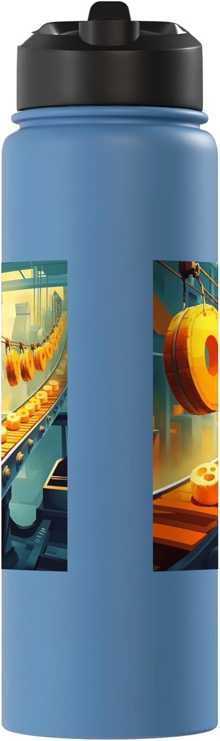 Whimsical Industrial Art for Cheese Enthusiasts Colorful Cheese Factory Conveyer Belt Art for Food Lovers Stainless