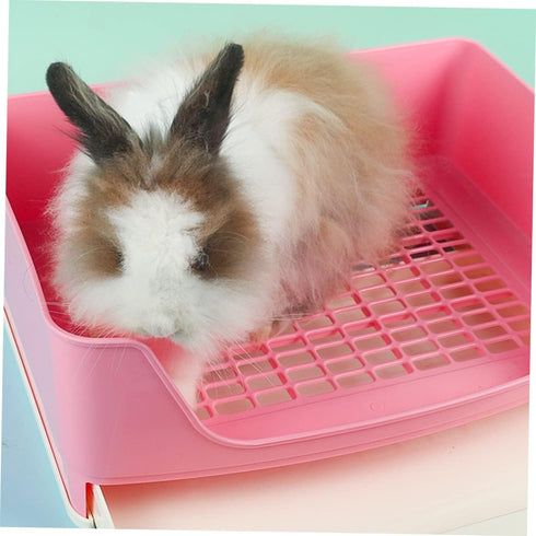 Chinchillas Bunny Litter Box Rabbit Toilet for Guinea Pigs and Plastic Training Potty for Animals for Easy Cleaning