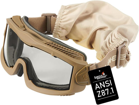 Lancer Tactical AERO Airsoft Tactical Safety Goggles, ANSI Z87.1 Anti-Fog Glasses for Hunting, Paintball